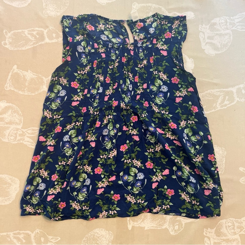Old Navy Tank Top Size M Sleeveless Blouse Floral Lightweight Blue Pink Green
